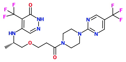(image for) MC085487 5-(1-Methyl-2-{3-oxo-3-[4-(5-trifluoromethyl-pyrimidin-2-yl)-piperazin-1-yl]-propoxy}-ethylamino)-4-trifluoromethyl-2H-pyridazin-3-one